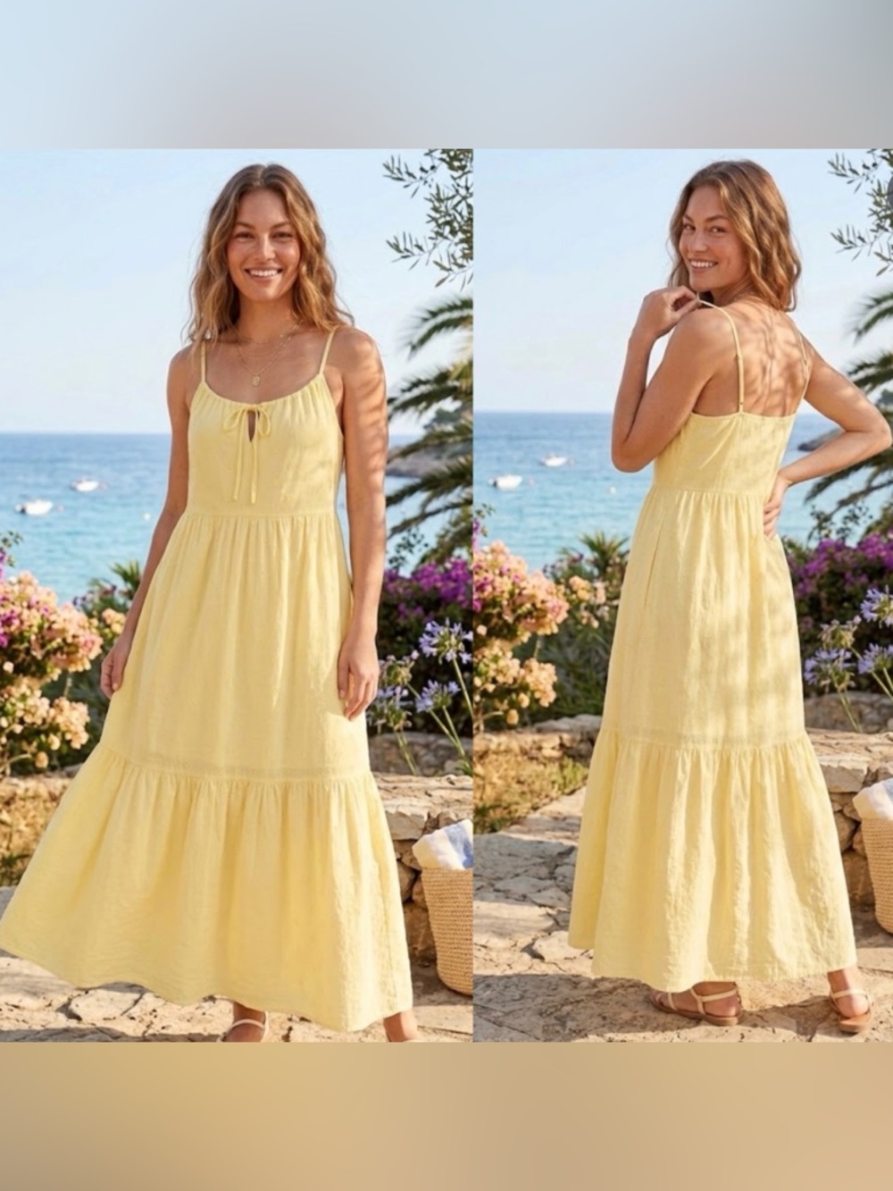 Tiered Embroidered Maxi Swing Sundress